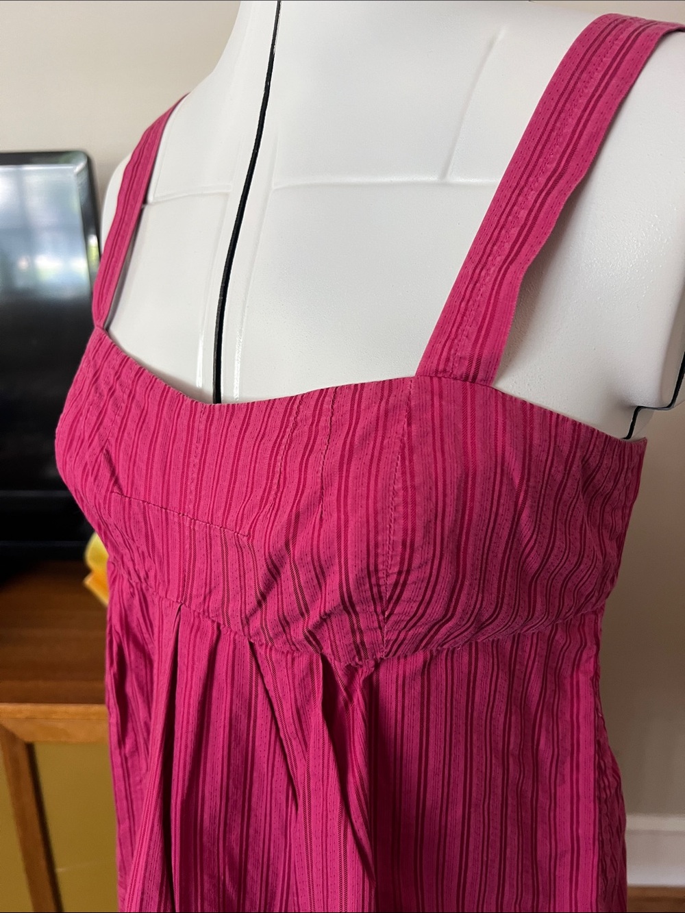 Vintage Y2K Marc by Marc Jacobs Fuchsia Pink Striped Empire Camisole - Picture 2 of 7